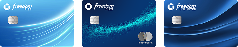 Freedom Rise card. Freedom Flex card. Freedom Unlimited card